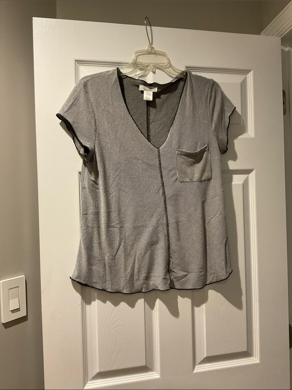 URBAN Romantics black & White Striped Tee - Super Soft - Size Medium